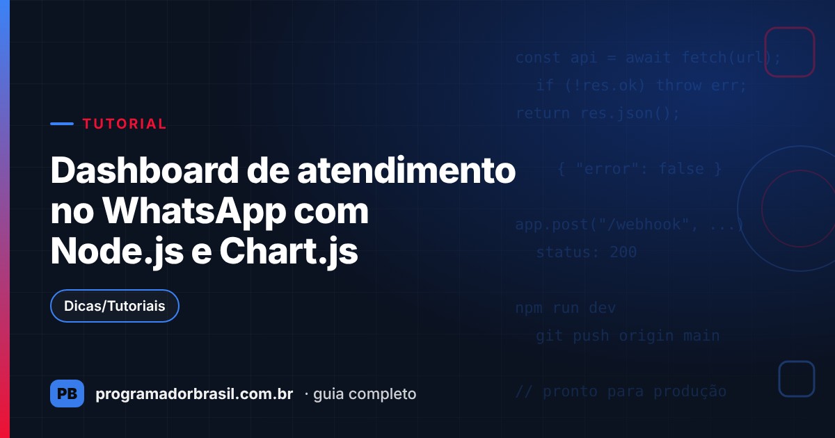 Capa do artigo Dashboard de atendimento no WhatsApp com Node.js e Chart.js